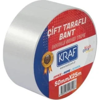 KRAF ÇİFT TARAFLI BANT 50 MM x 25 M 2550G