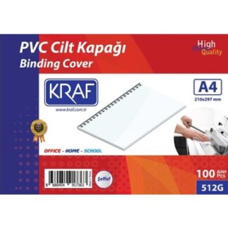 KRAF CİLT KAPAĞI A4 160 MİC. 100 LÜ ŞEFFAF 512G